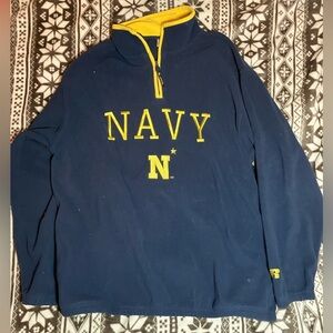 Russell Athletic Men’s pullover size XL blue fleece US navy academy navy 1/4 zip